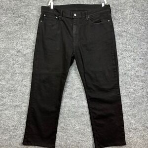 Levi's Mens 502 Regular Taper Fit Black Jeans W38 L30 Cotton Blend Pants